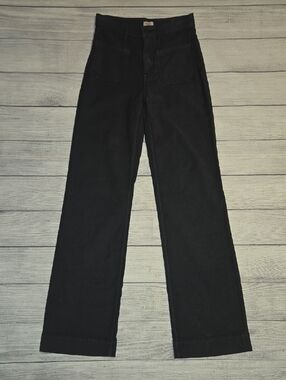 Faherty Women's Stretch Terry Patch Pocket Pants Onyx Black Size 25 NWOT